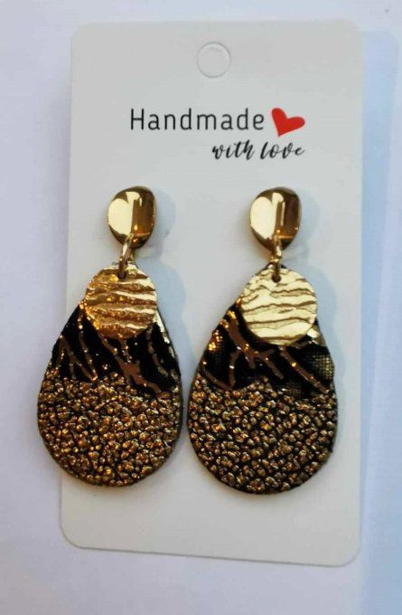 Boucles d oreilles  en cuir modèle Inès ref BO23-15