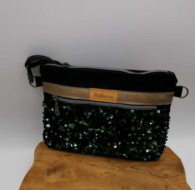 Pochette sequin vert