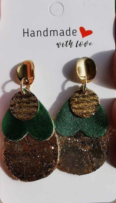 Boucles d oreilles  en cuir modèle Inès ref BO23-18