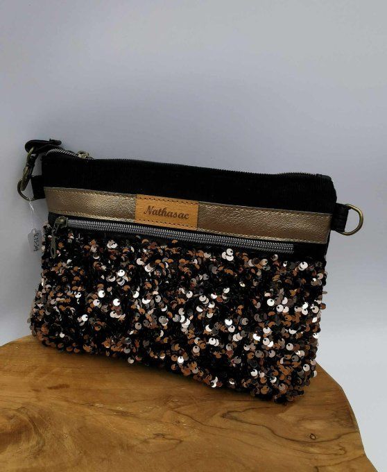 Pochette sequins cuivre