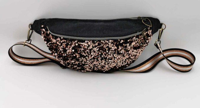 Sac banane sequins cuivré   ref SB23-414