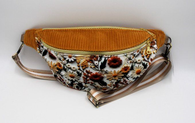 Sac banane fleurs 3D