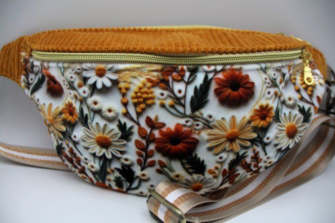 Sac banane fleurs 3D